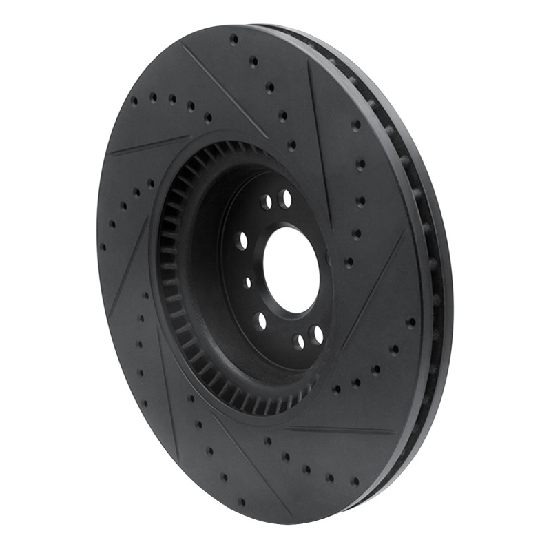 Mercedes-Benz GL320 Brake Rotor (1) - Front Left - R1 Concepts - Drilled & Slotted - Black - `07-`09